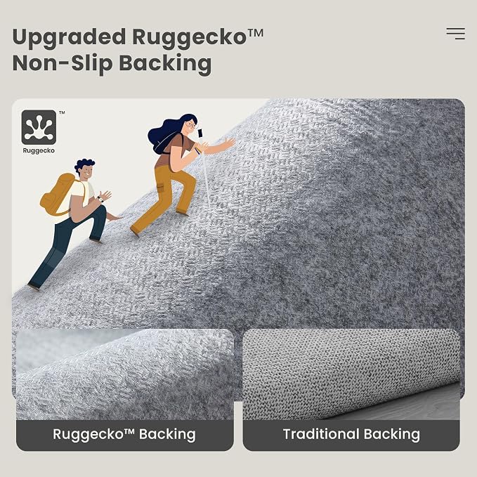 Valenrug 8x10 Area Rugs - Stain Resistant 8x10 Rugs for Living Room, Non Slip High-Low Pile Textured Area Rugs for Bedroom, Folable Machine Washable Area Rug (8'x10', Beige)