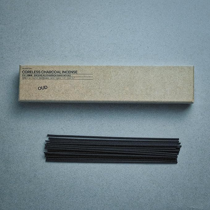 sesneslabs Oud Coreless Pure Incense Sticks, Clean-Burning, Niche Chinese Pepper, Rosewood, Amber, Vetiver, Oud, Tonka Bean Scented, 1 Hour Burn Time, 20 Sticks, Bamboo Charcoal-Based