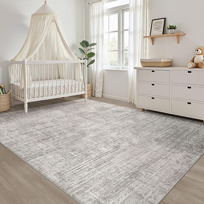 LOONGRUG 12x15 Abstract Gray Brown Rug