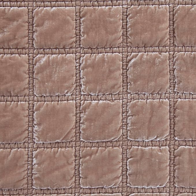 HiEnd Accents Stella Faux Silk Velvet Throw Blanket Dusty Rose, 50x60 inch, Double Stitch Plush Soft Cozy Blankets, Luxury Decorative Throws for Couch, Bed, Sofa, Chair