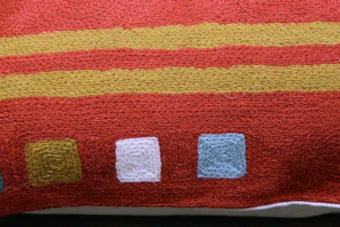 Lumbar Kandinsky Orange Abstract Pillow Cover Elements Modern Throw Pillowcase Chair Cushion Contemporary Pillowsham Accent Farmhouse Couch Hand Embroidered Wool Size 14x20