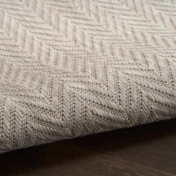 Nourison Home Horizon Indoor/Outdoor Grey 5' x 7' Area Rug - Easy Clean, Non Shedding, Bed Room, Living Room, Dining Room, Kitchen (5' x 7')