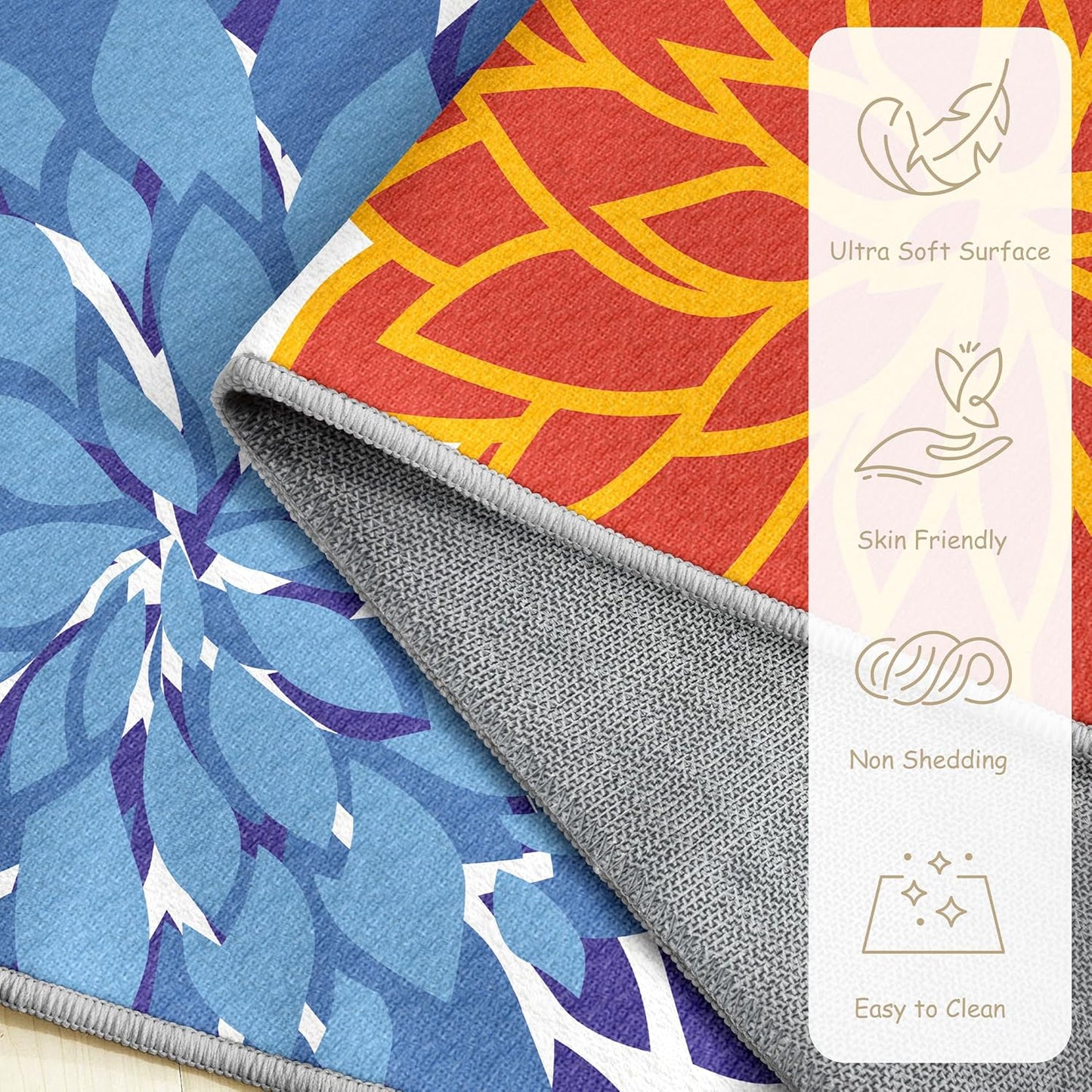 Area Rug 2x3 Washable Entry Small Rug Multicolored Tropical Botanical Modern Floral Indoor Kitchen Door Mat Entrance Carpet Non Slip for Bedroom Living Room, Porch