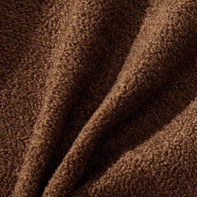 Zesthouse Square Pouf Ottoman Footstool, Modern Backless Vanity Chair for Bedroom, Boucle Poofy Footrest for Couch, Upholstered Tufted Footstool, Fabric Ottoman Coffee Table for Living Room Rust Brown