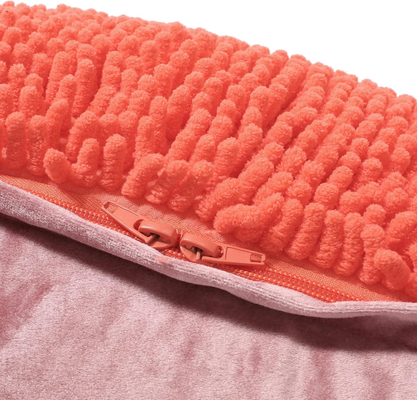 GDFStudio Modern Microfiber Chenille Cube Pouf Ottoman Foot Stool - Bean Bag Floor Chair - Foot Rest Couch for Living Room Bedroom,Coral,16"" x 16"" x 16"", Statha,coral, 314105N