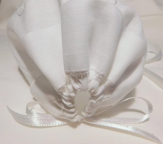 Integrity Designs Baby Linen Keepsake Cross Embroidered Handkerchief Christening/Baptism Bonnet and Gift Card with Envelope