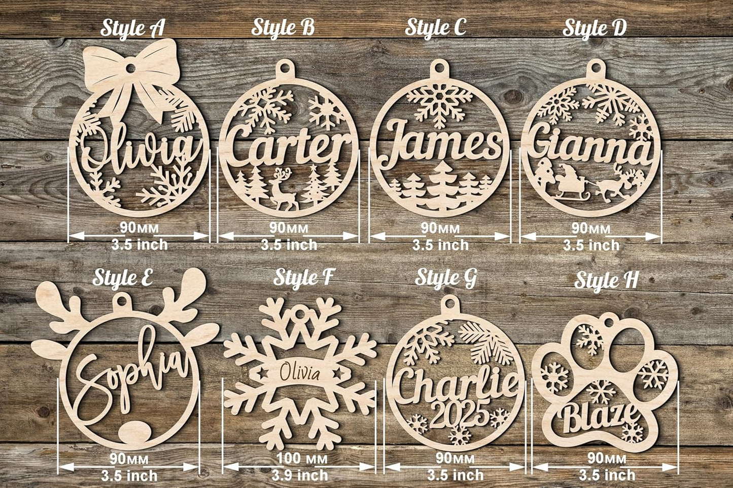 Personalized Christmas Ornaments with Names - Custom Christmas Ornament for Kids and Adults, Custom Ornaments for Christmas Tree Personalized Ornaments with Name