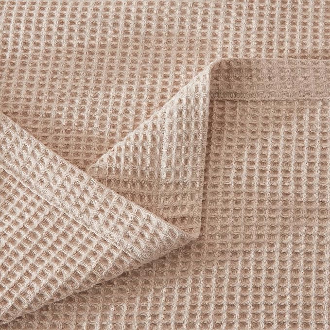 100% Cotton Taupe Blanket King Size for Bed - Breathable and Soft, Waffle Weave for Summer Spring, 102x90 Inches