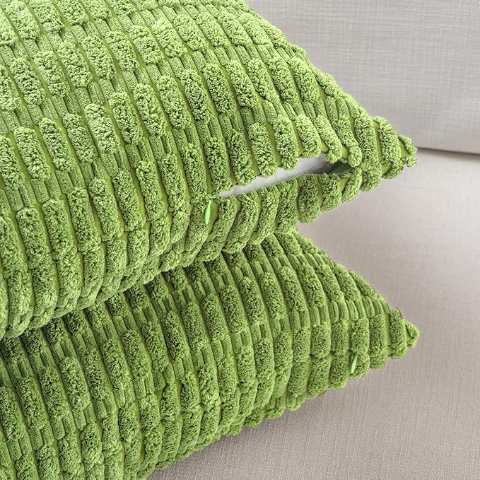Fancy Homi 4 Packs Decorative Throw Pillow Covers for Living Room Couch Bed, Modern Farmhouse Boho Home Décor Accent Cushion Case, 18" x 18" (Pack of 4), Lime Green