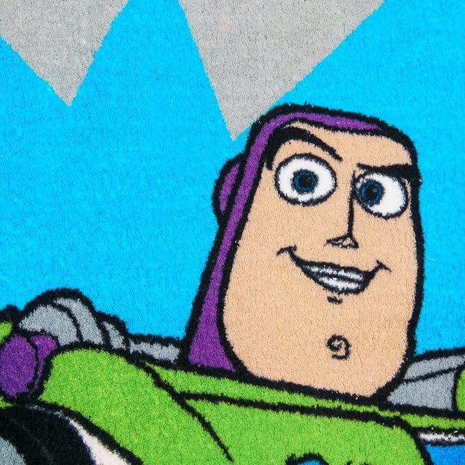 Gertmenian Disney Pixar Toy Story Indoor Area Rug - 3x5 Small, Non-Slip, Ideal for Children in Bedroom, Game Room, Classroom, Nursery or Play Area - Woody/Buzz Lightyear, Gray/Blue, 19850