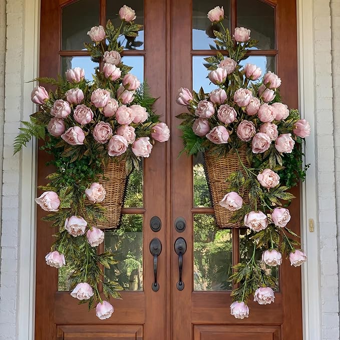 Thiccywoov 8 Pcs Artificial Peonies Stems Flowers Vintage Faux Peonies Stems Real Look Fake Peony Branches for Vase Filler DIY Bouquet Weeding Registry Centerpieces Bridal Shower Gifts Home Decor