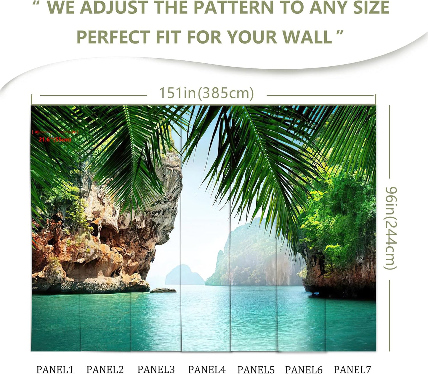 Mountain Lake Natural Wallpaper Canyon View Wall Mural for Bedroom Living Room(Not Peel and Stick)