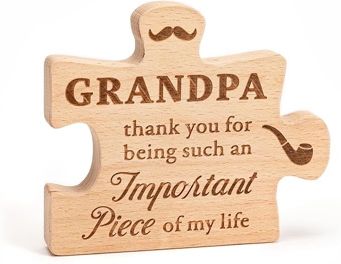 Engraved Block Puzzle Gifts For Grandpa, Grandpa Birthday Gifts, Father's Day Gift Ideas, Home Decor Living Room, Fathers Day Gift From Granddaughter, Grandson (Grandpa)