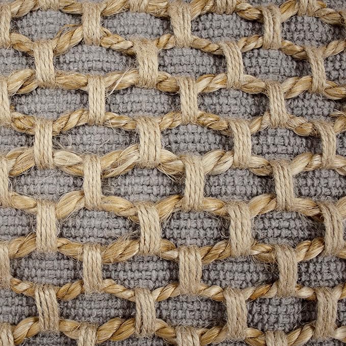 Boho Living Jada Decorative Throw, Includes Accent, Premium Woven Design, Living Room Décor, (1) 12" x 20" Pillow Cover with Insert, Grey