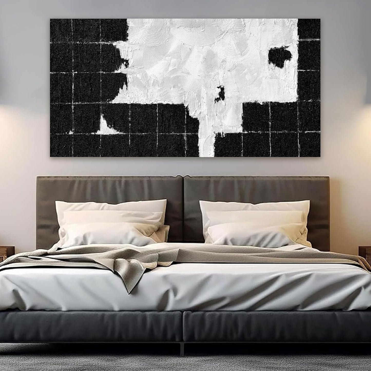 Canvas Wall Art Decor Wall Art Pictures for Living Room Black and White Wall Art Prints Abstract Canvas Art Wall Decor Large Modern Abstract Wall Art Artwork for Walls Bedroom Office Decor 24" X 48"
