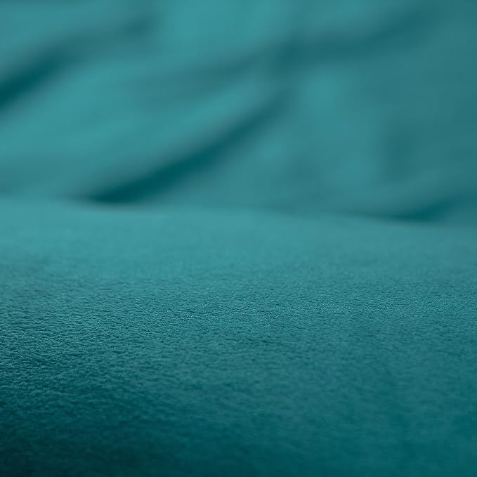 Chanasya Premium Velour Velvet Duvet Cover Set - Duvet Cover (68” x 90”) & 1 Pillow Sham (20” x 26”) - 2-Piece Set - Deep Teal, Twin Size