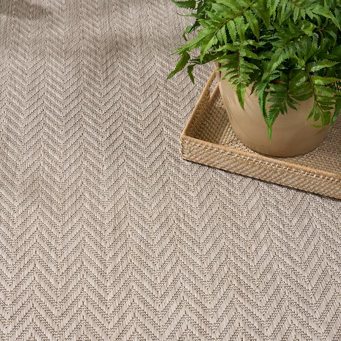 Nourison Home Horizon Indoor/Outdoor Grey 5' x 7' Area Rug - Easy Clean, Non Shedding, Bed Room, Living Room, Dining Room, Kitchen (5' x 7')