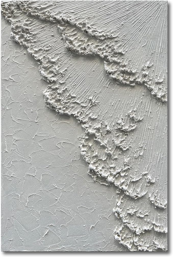 NANKAI Art 45x30 inches Large White Thick Texture Abstract Oil Painting Hand-Painted sea Landscape Oil Painting Home Wall Decoration Art