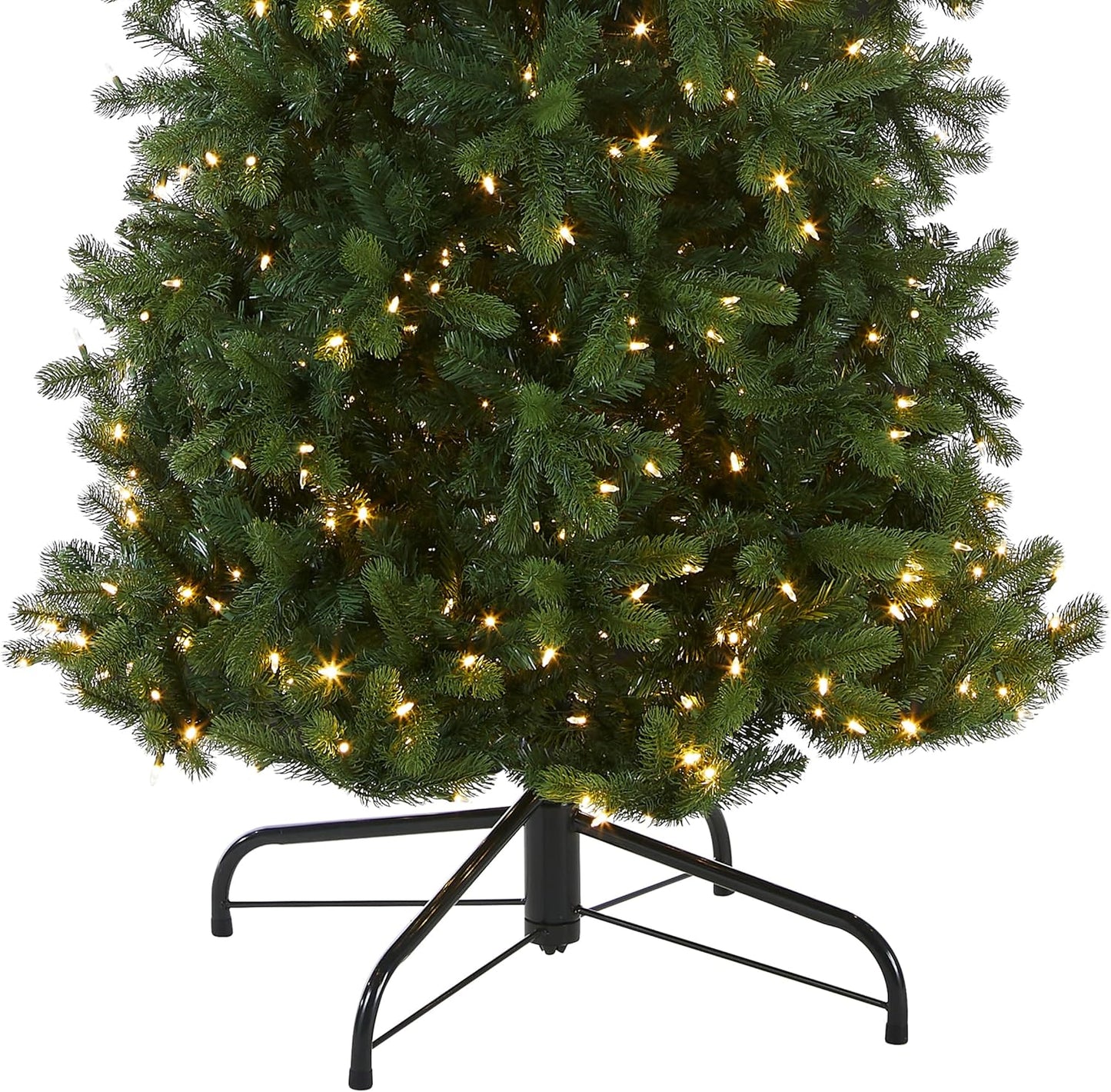 National Tree Company Pre-lit 'Feel Real' Artificial Giant Slim Downswept Christmas Tree, Green, Douglas Fir, Dual Color LED Lights, Includes PowerConnect and Stand, 12 feet