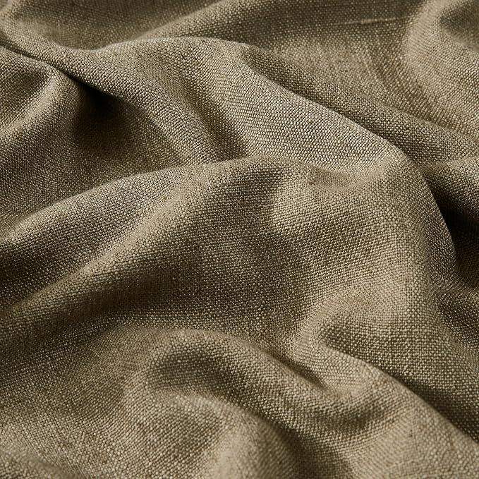 Vision Home Brown Pinch Pleated Full Blackout Curtains Linen Blended 60" Wide Thermal Insulated Window Panels 112 inch for Bedroom Living Room Darkening Pleat Drapes with Hooks Back Tab 60" Wx112 Lx1