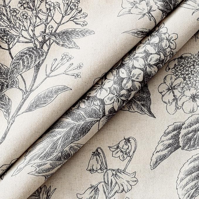 Set of 2 Decorative Floral Neutral Pillow Covers 20x20 Inch Black Hydrangea Print Spring Boho Vintage Throw Cushion Covers for Sofa Couch Porch Bedroom Living Room Summer Home Decor