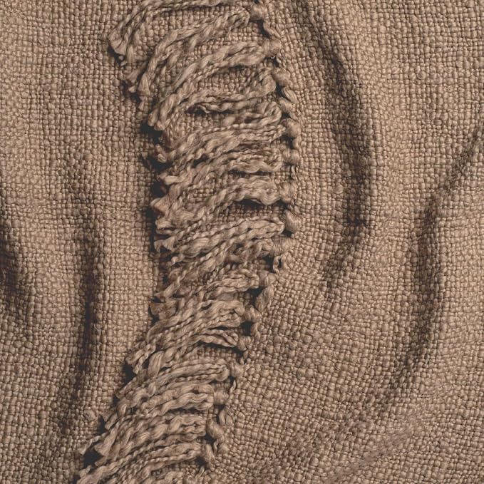 Oasis Driftwood Weave Throw Blanket 55x60, Grey 100% Cotton Decorative Sofa and Bed Blanket, Lightweight All-Season Throw, Handwoven in India, Oeko-TEX Certified Luxury