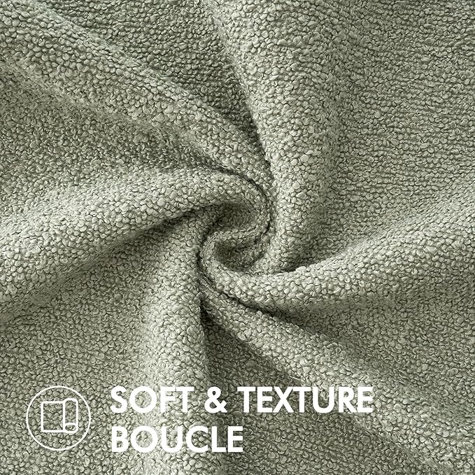 MIULEE 20x20 Inch Decorative Pillow Covers for Couch Bed Set of 2 Textured Boucle Neutral Spring Throw Pillow Covers Sage Green Accent Solid Pillowcases Sofa Living Room Home Decor