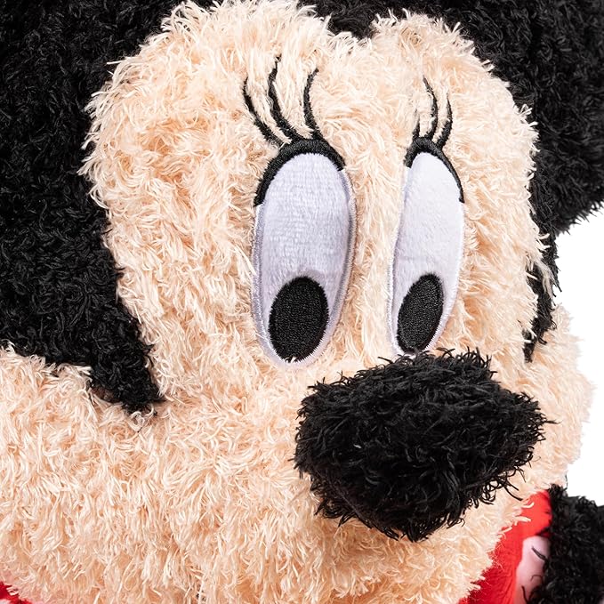Jay Franco Disney Plush Pillow Buddy - Ultra-Soft Stuffed Character Plushie & Fuzzy Pillow, Official Licensed Product, Red - Minnie Mouse
