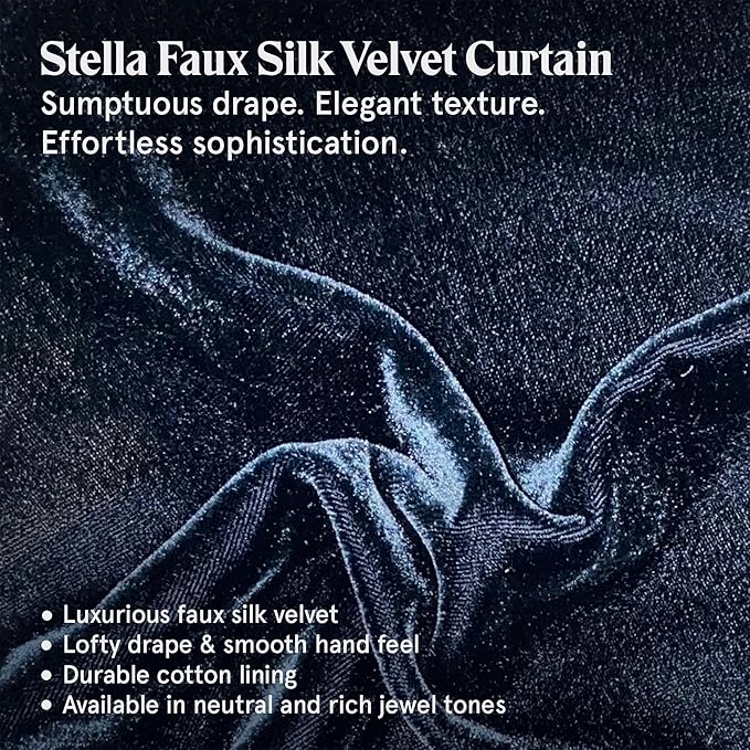 HiEnd Accents Stella Faux Silk Velvet Euro Sham Pillow Cover, 27x27 inch, Midnight Blue, Romantic Western Modern Traditional Style Luxury Bedding