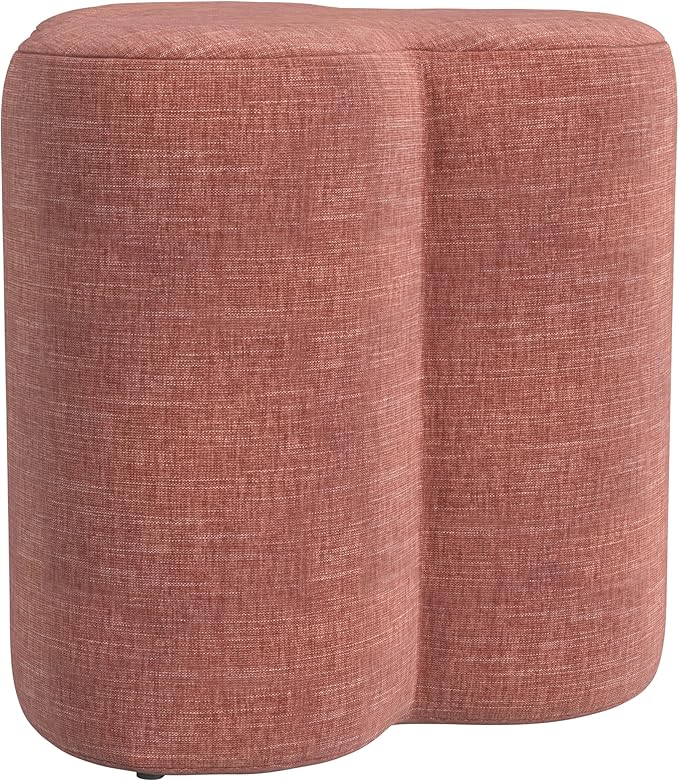 HomePop Upholstered Clover Shaped Ottoman (No Lid, Seat Only) | HomePop Home Décor | Foot Rest Pouf – Pink Chenille