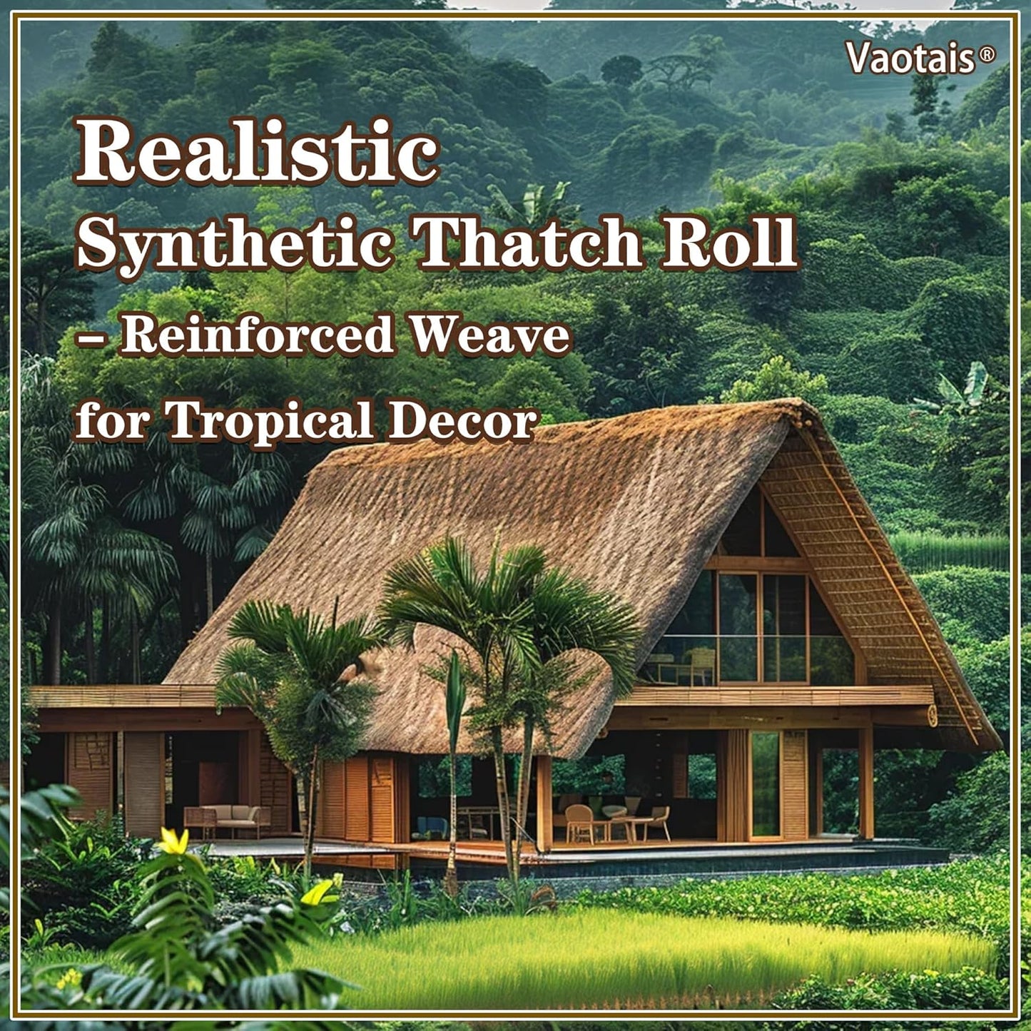 Realistic Synthetic Thatch Roll Sun-Bleached Yellow - 18 & 30 Inch Widths - Reinforced Weave for Mexican Palapa, Tiki Bars, Hawaiian Parties & Patio Decor (30 Inch Width x 4 Feet Length)