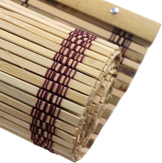 Red Lantern Burnt Bamboo Cordless Window Shade - Tortoise, 72" Wide