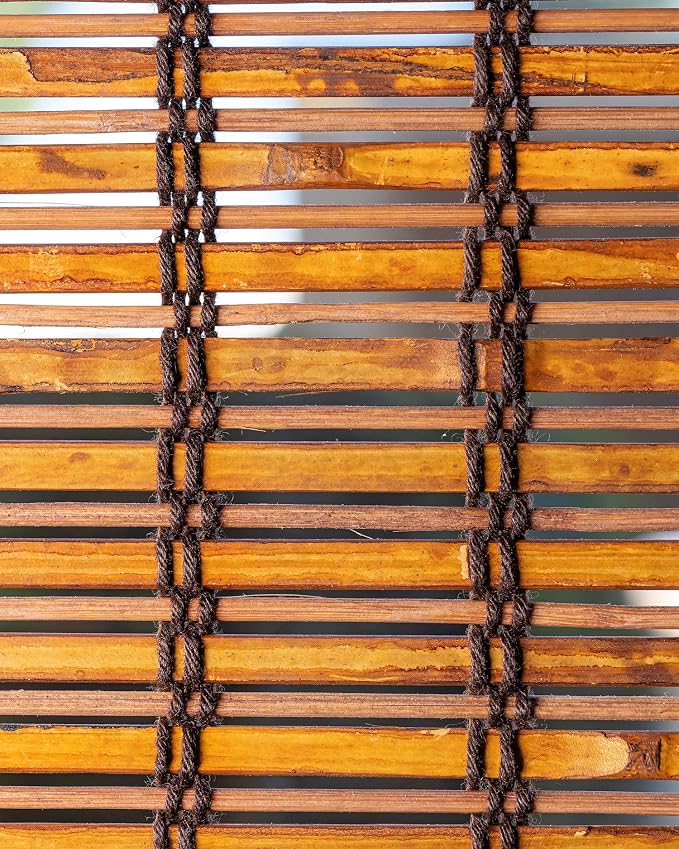 CHICOLOGY Bamboo Roman Shade, Cordless Light Filtering Woven Wood Window Treatment for Living Room, Dining Room, Kitchen & Office, Natural Bamboo Blinds for Boho Coastal Decor, Beaver, 31"W x 64"H