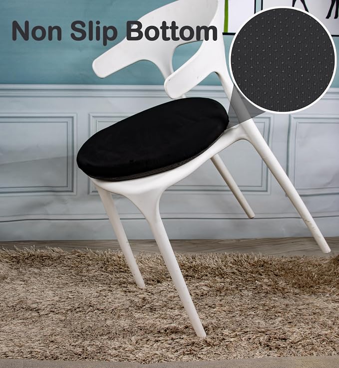 Sigmat Memory Foam Seat Cushion Anti-Slip Soft Round Stool Cushion Chair Pad 15 Inch Black