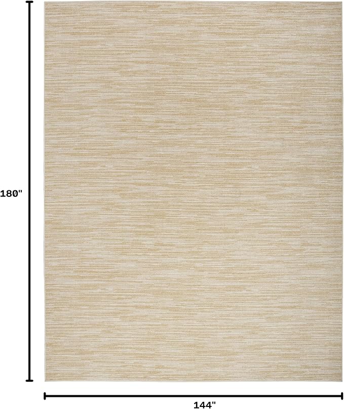 Nourison Home Nourison Essentials Ivory Gold 12' x 15' Area Rug - Easy Clean, Non Shedding, Bed Room, Living Room, Dining Room, Kitchen (12' x 15')