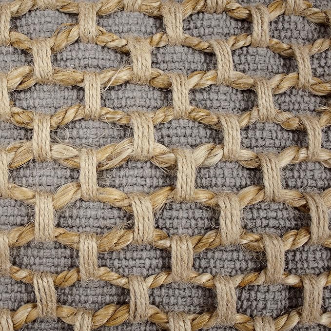 Boho Living Jada Premium Woven Design, Decorative Throw, Living Room Décor, (1) 12" x 20" Pillow Cover, Grey