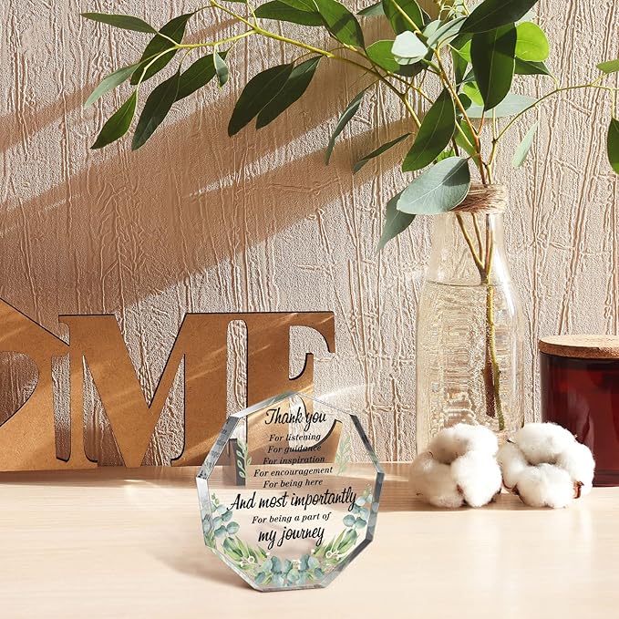 Yinder Thank You Gifts for Women Appreciation Gifts for Coworker Employee Nurse Teacher Leader Boss Inspirational Quotes Acrylic Desk Decor for Home Office Farewell Retirement