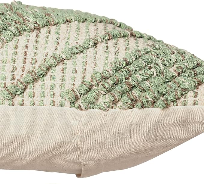 REDEARTH · Boho Textured Throw Pillow Cushion Covers - Woven Tufted Decorative Farmhouse Cases Fall Set for Couch - Sofa - Bed - Dining - Patio - 100% Cotton (18"x18" - Solitaire Lozenge) Pack of 2