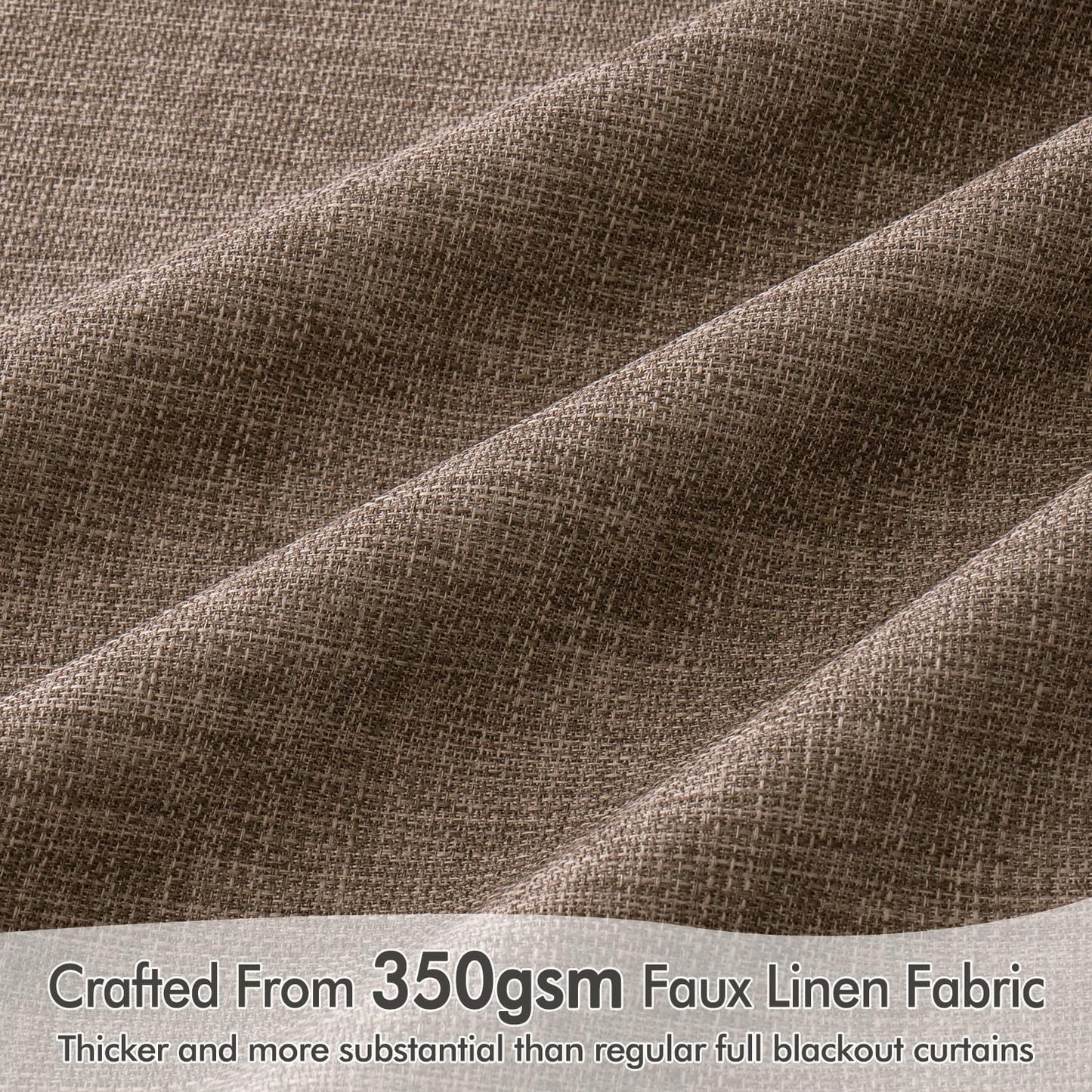 MIULEE 100% Blackout Curtains 108 Inch Long 2 Panels Set for Bedroom, Thick Faux Linen Black Out Curtain Room Darkening Back Tab Pleat Window Textured Drapes with Hooks for Living Room, Dutch Cocoa