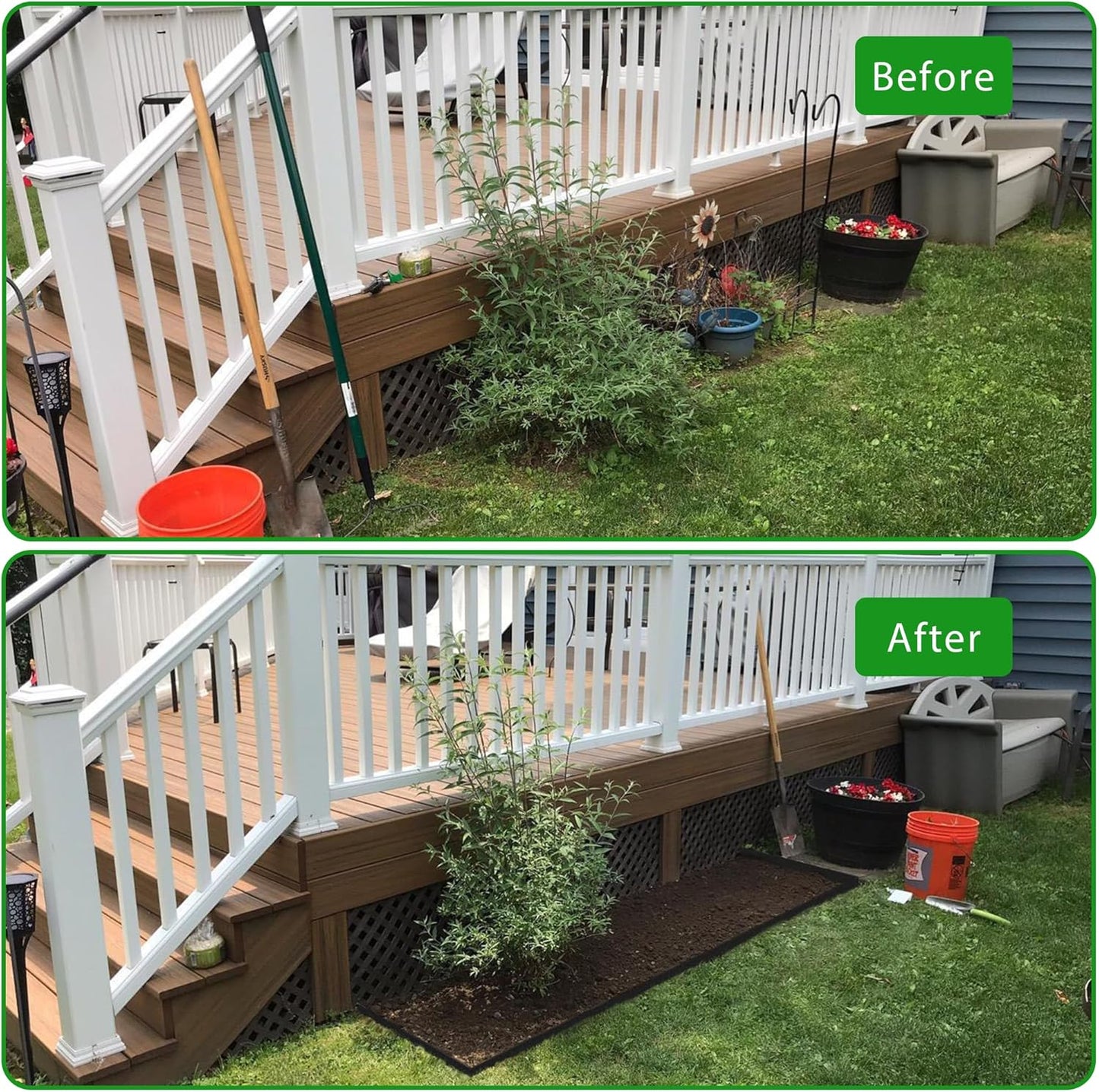 Landscape Edging Border 33 FT 2 Inch Tall with 60 Spikes, Plastic Edging for Landscaping, Garden Edging Border， Flower Bed, Paver and Lawn Edging Border, Black