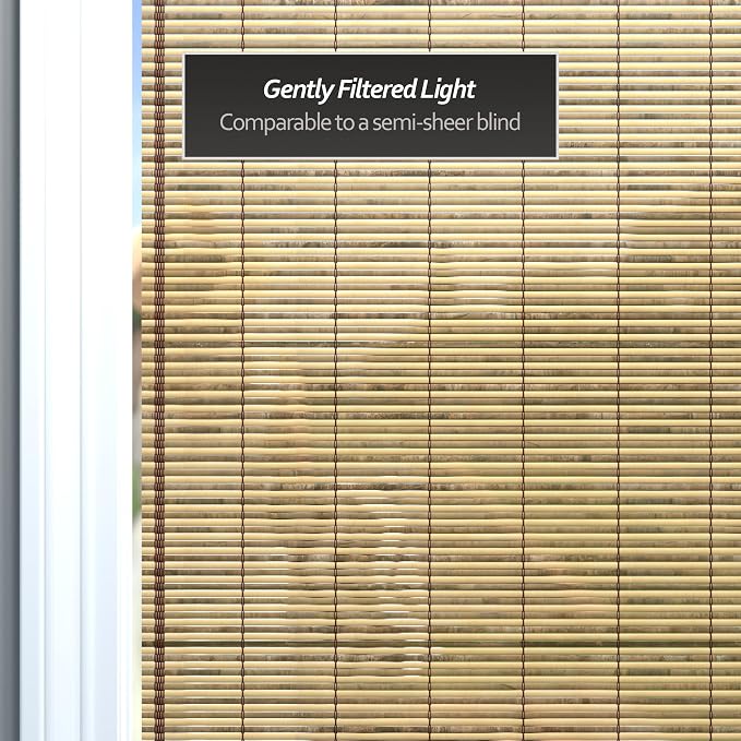 Red Lantern Burnt Bamboo Cordless Window Shade - Tortoise, 48" Wide