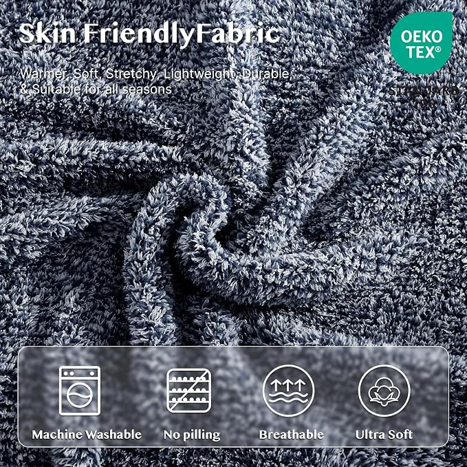 WRENSONGE Soft Twin Blanket for Bed-Cozy Warm Reversible Knitted Blankets | Lightweight Fluffy Decor for Women, Mom, Her & Girls, Sofa, Chair, Couch, 60x80in, Cationic Dyeing Navy Blue