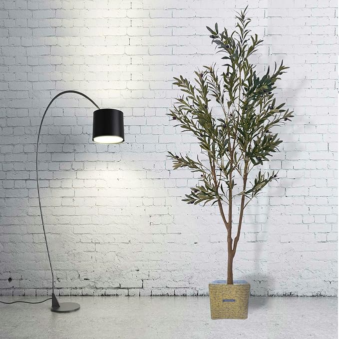 6FT Artificial Olive Tree – Lifelike Faux Olive Plant with Realistic Olive Fruits in Nursey Pot for Indoor Living Room Outdoor and Office Decor