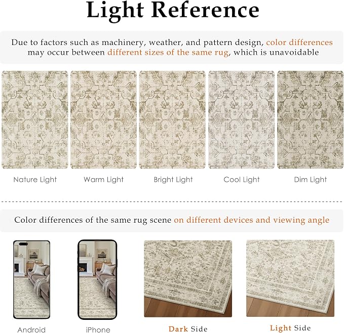 PureCozy Taupe 2x3 Entryway Rug Vintage Area Carpet Indoor Kitchen Washable Door Mat Entrance Small Low Pile Traditional Distressed Retro Accent Throw Rug Non Slip Office Bathroom