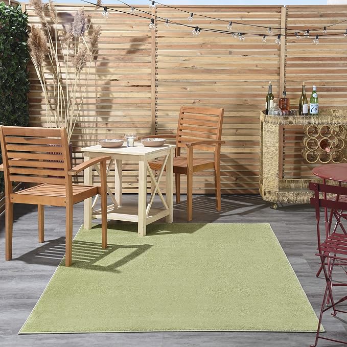 Nourison Home Nourison Essentials Green 5' x 7' Area Rug - Easy Clean, Non Shedding, Bed Room, Living Room, Dining Room, Kitchen (5' x 7')