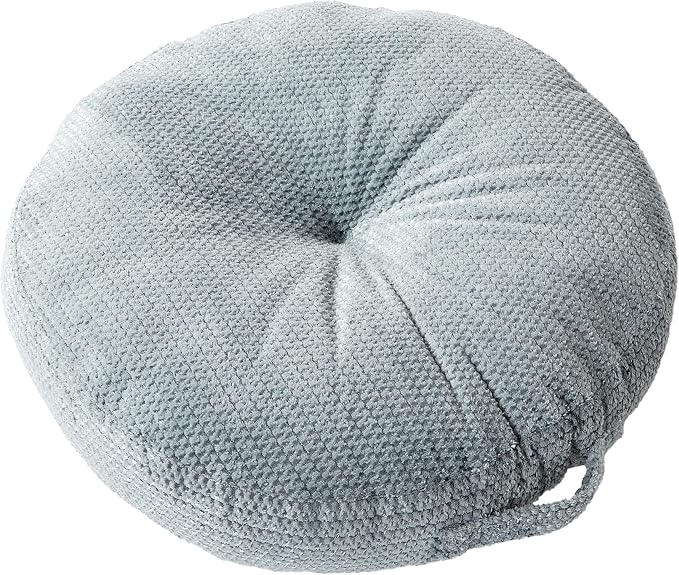 Sorra Home Tufted Floor Pillow with Handle - Round Plush Oversized Pillow for Lounging - Bedroom, Dorm & Indoor Floor Cushion - Sutherland Monument (24" x 24" x 5")