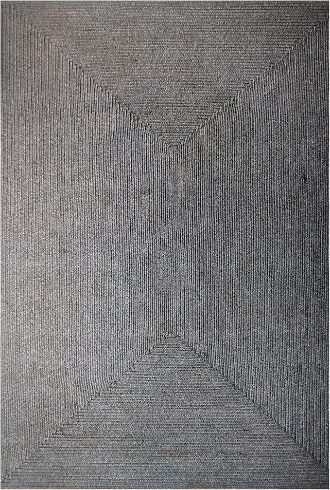 Superior Indoor/ Outdoor Large Area Rug, Reversible Braided Home Floor Decor for Living Room, Kitchen, Entryway, Patio, Front Porch, Deck, Modern, Boho, Farmhouse Style, 5' x 8', Slate