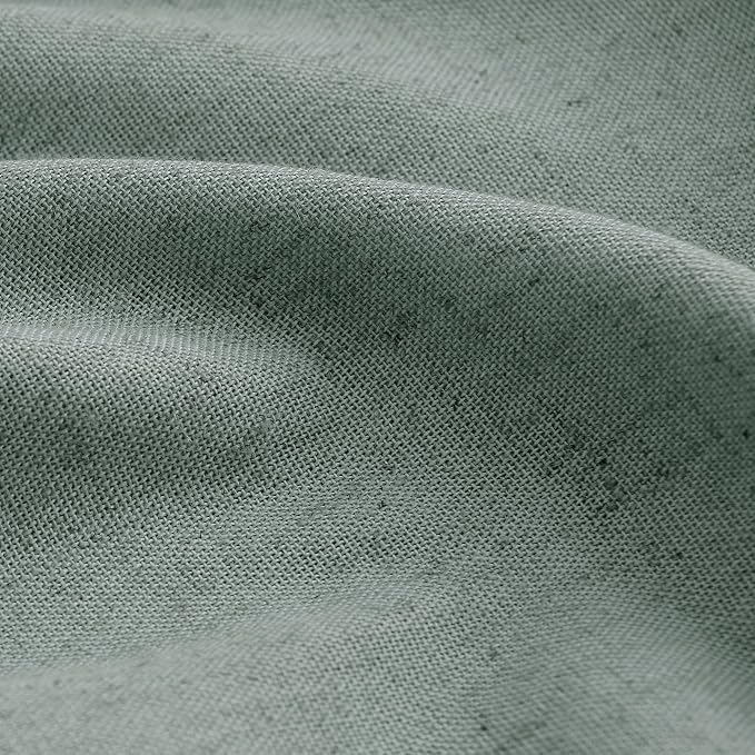 Guken Desert Sage Pinch Pleated Linen Curtains 84 Inches Long 2 Panels Set Modern Farmhouse Boho Window Curtain for Living Room Bedroom Semi Sheer Back Tab Draps with Hooks Rings Aesthetic Decor