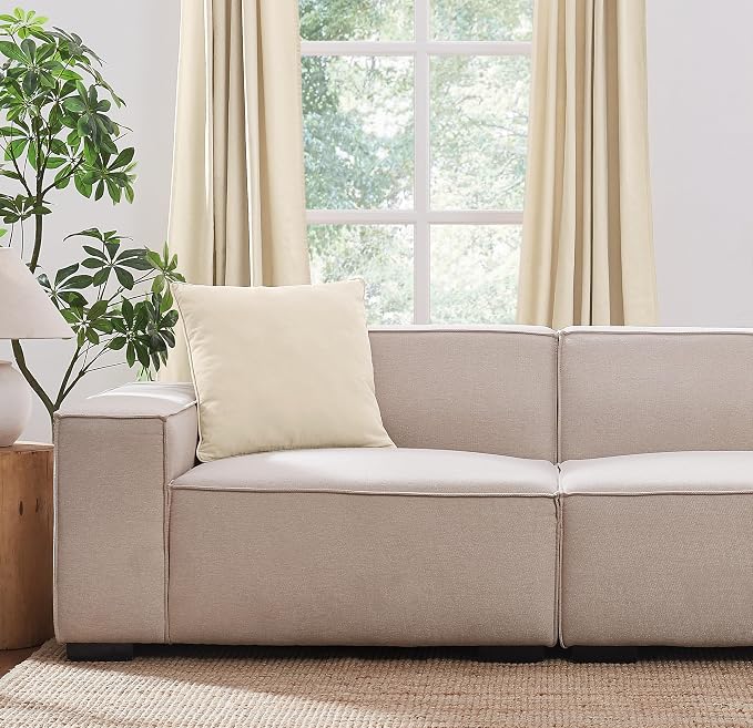 Brooklyn Loom Matte Cotton Velvet 20x20 Off-White Decorative Pillow