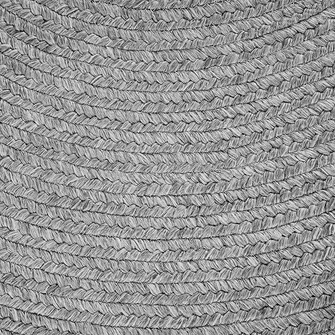 Superior Indoor/Outdoor Area Rug, Reversible Braided Floor Decor for Living Room, Kitchen, Patio, Front Porch, Modern Boho Farmhouse Rugs, Hardwood, Bedroom Accessories, 6' x 9', Slate